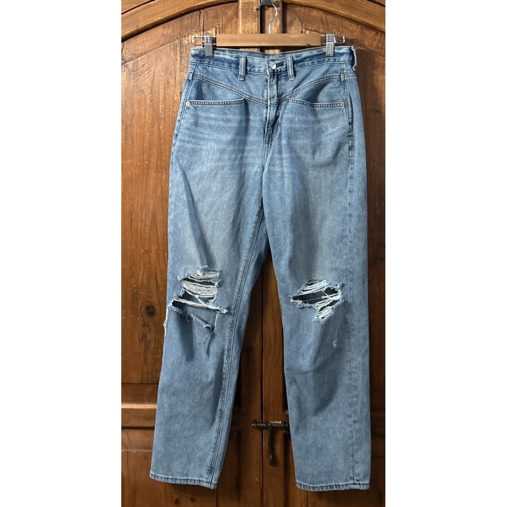 American Eagle MOM Straight Jeans Womens Sz 6 🦅 Loose Fit Cotton Blend
